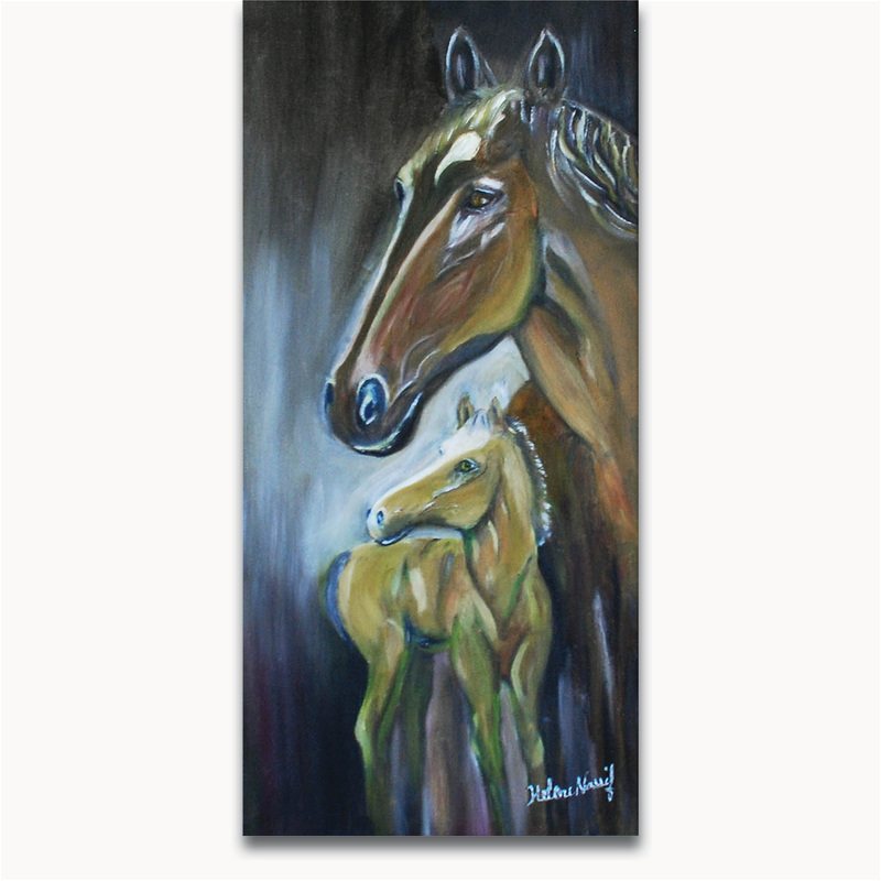 Horse & Mare Size: 19 x 12 x 0.5 in.Medium used: Oil